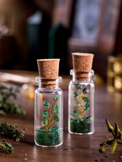 Semi-precious Gemstone - Green Aventurine Bottle Tree - Set of 2