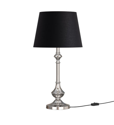 Nickel Aluminium Table Lamp (22") – Black 10" Shade