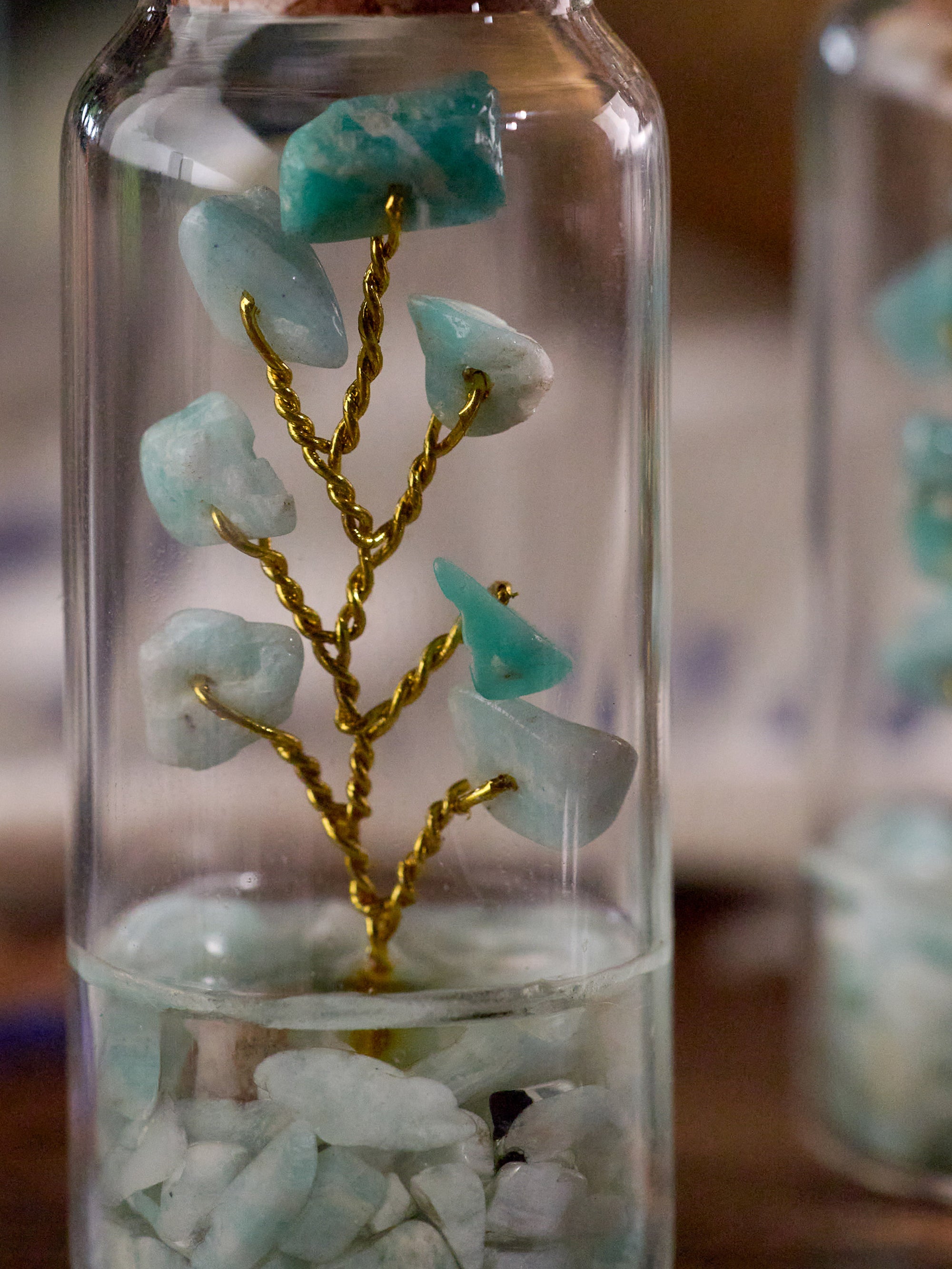 Semi-precious Gemstone - Amazonite Bottle Tree - Set of 2