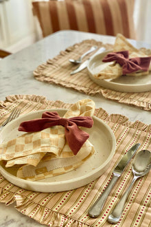 River Apricot Ruffle Table Mats-Set of 2