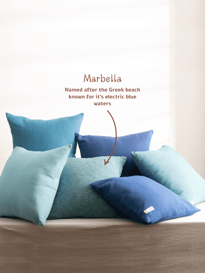 Marbella Textured Teal Cotton Cushion Cover