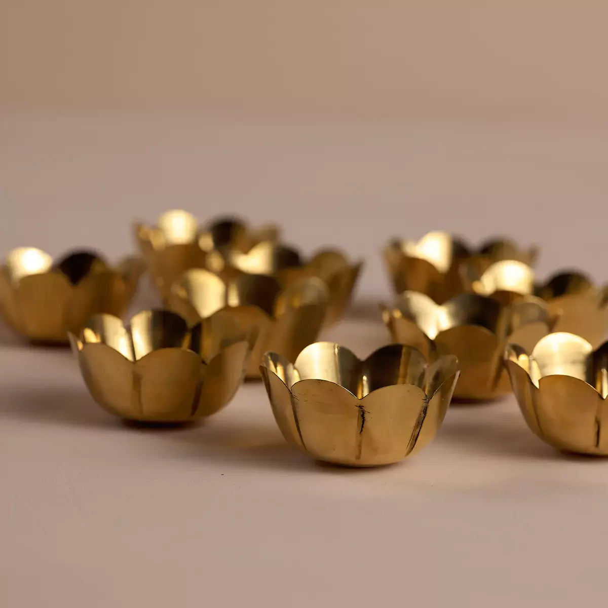 Festive Brass Tiny Urli T-lite Floaters Set of 10