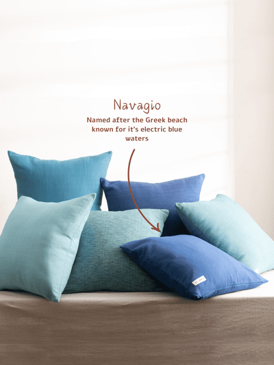 Navagio Midnight Blue Cotton Cushion Cover