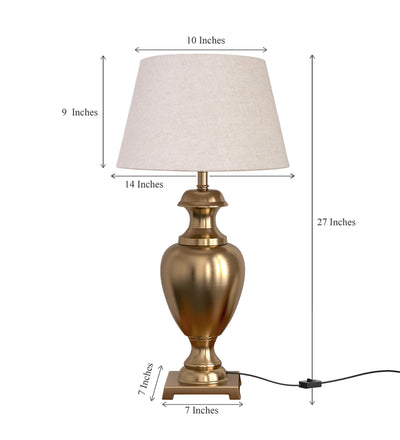 Trophy Brass Table Lamp, Antique Gold (27") – Off-White 14" Shade
