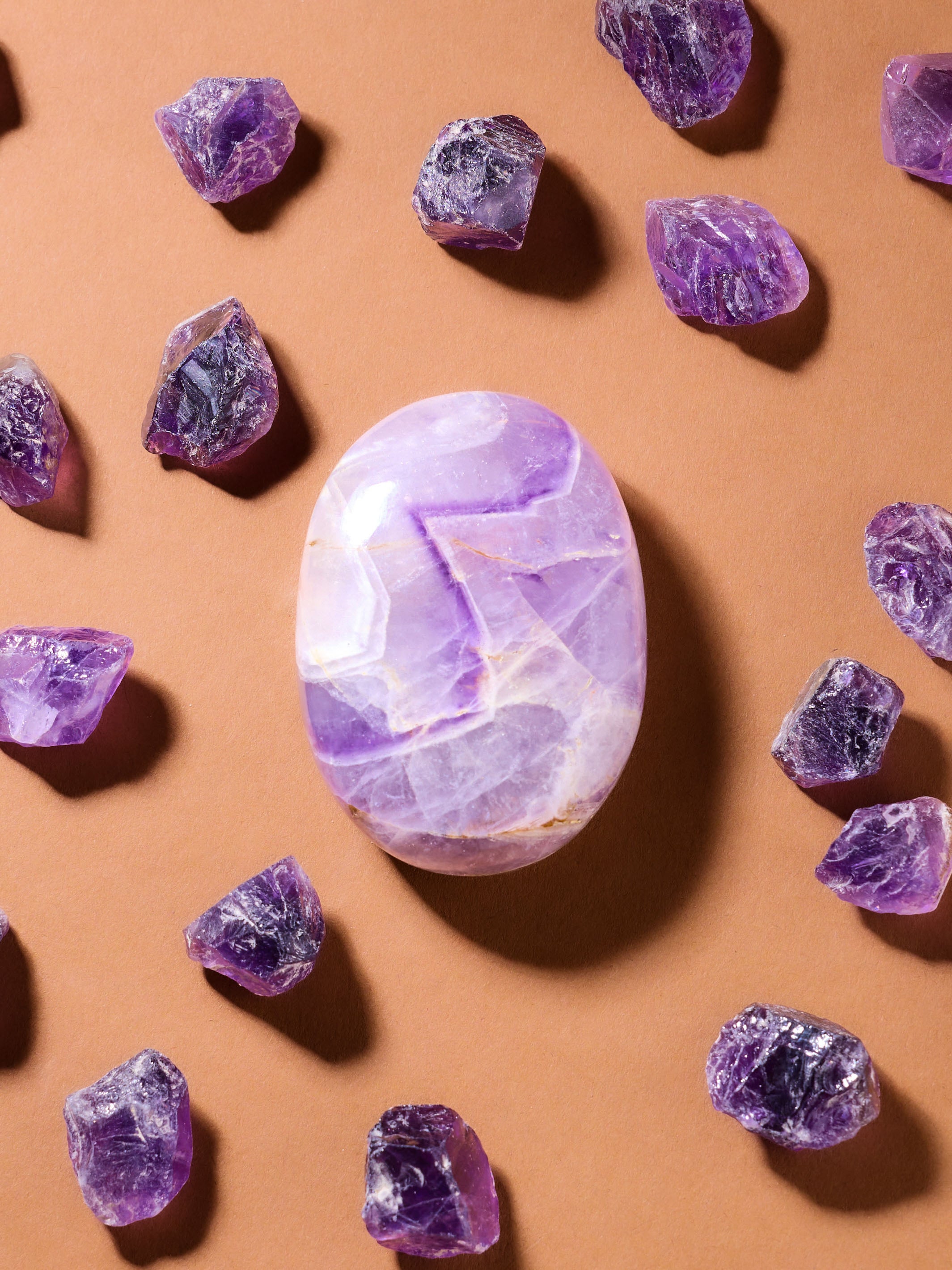 Semi-precious Gemstone - Amethyst Palm Stones