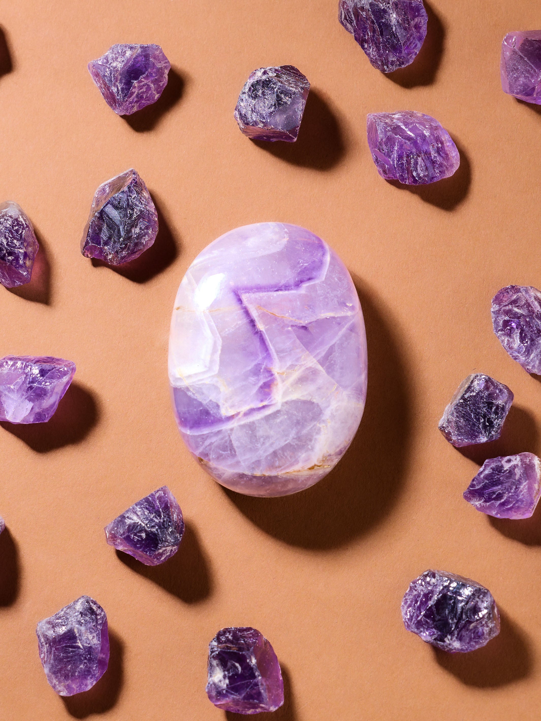 Semi-precious Gemstone - Amethyst Palm Stones