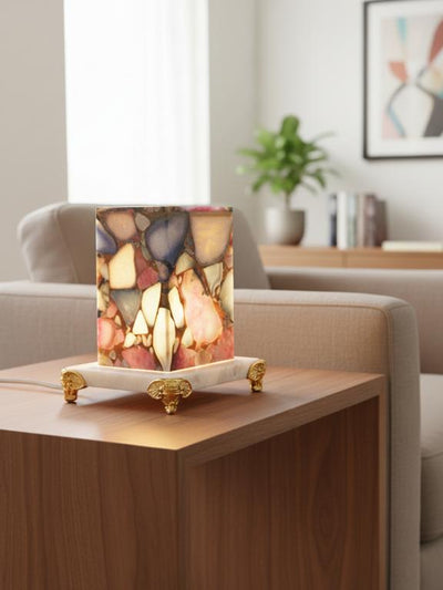 Premium Agate Table Lamp with Marble Base