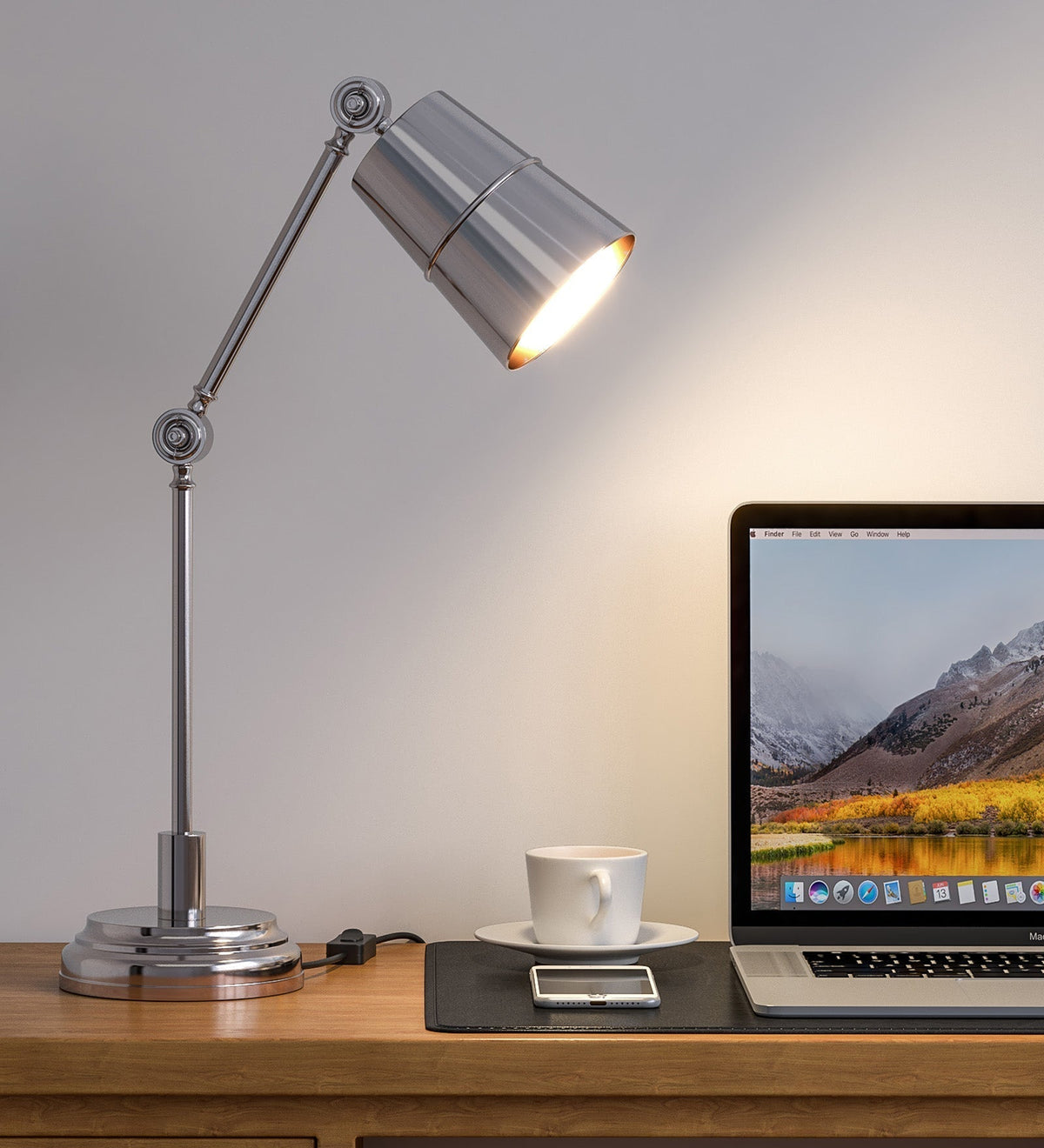 Table Lamps | Adjustable Study Desk Lamp, Nickel – Movable Arm