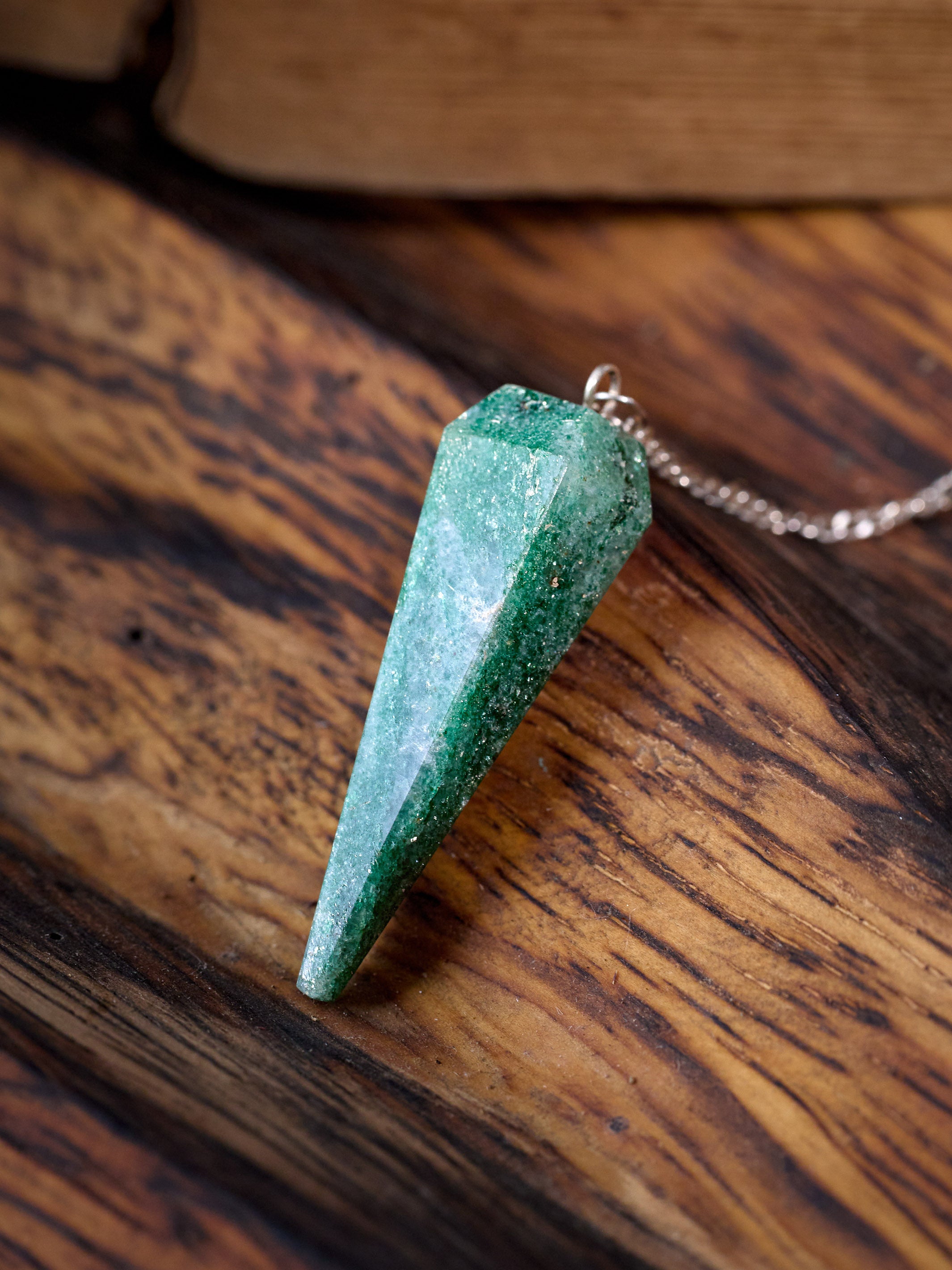 Semi-precious Stone - Moss Agate Pendulum