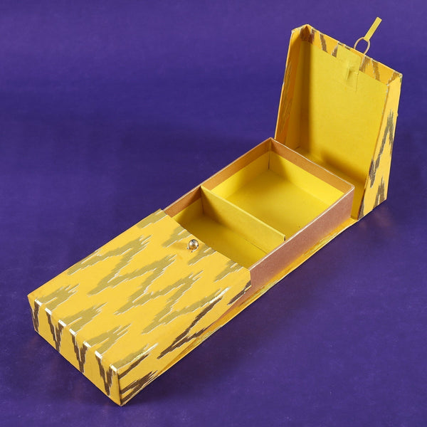 Ikat Yellow 3 Partition Box