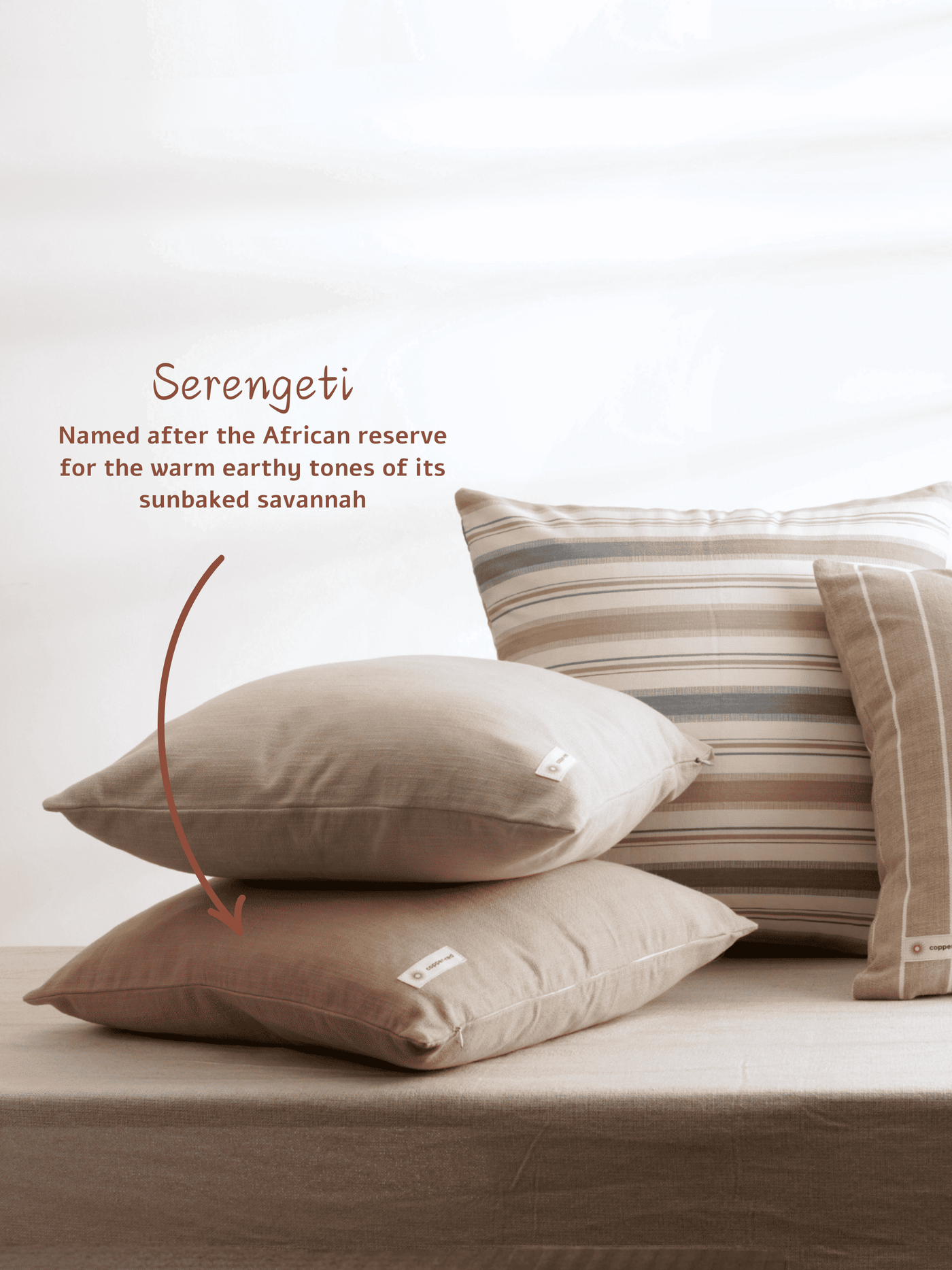 Serengeti Beige Cotton Cushion Cover