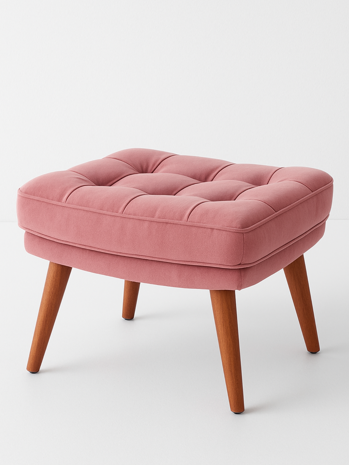 Living Room Stool with Soft Fabric, Comfortable Cushion, and Ottoman Footrest