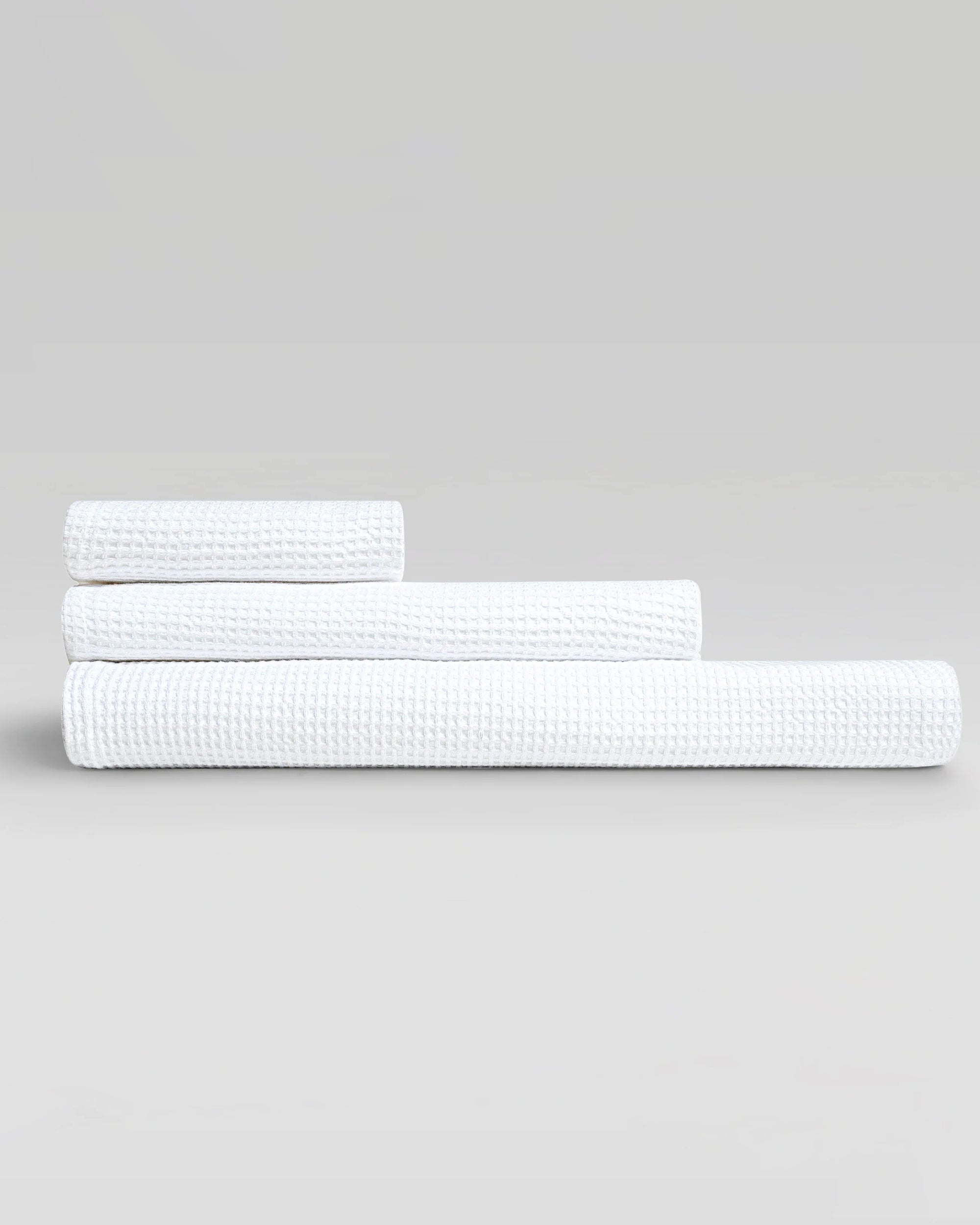 Sorrento waffle 3 pce set Bianco white