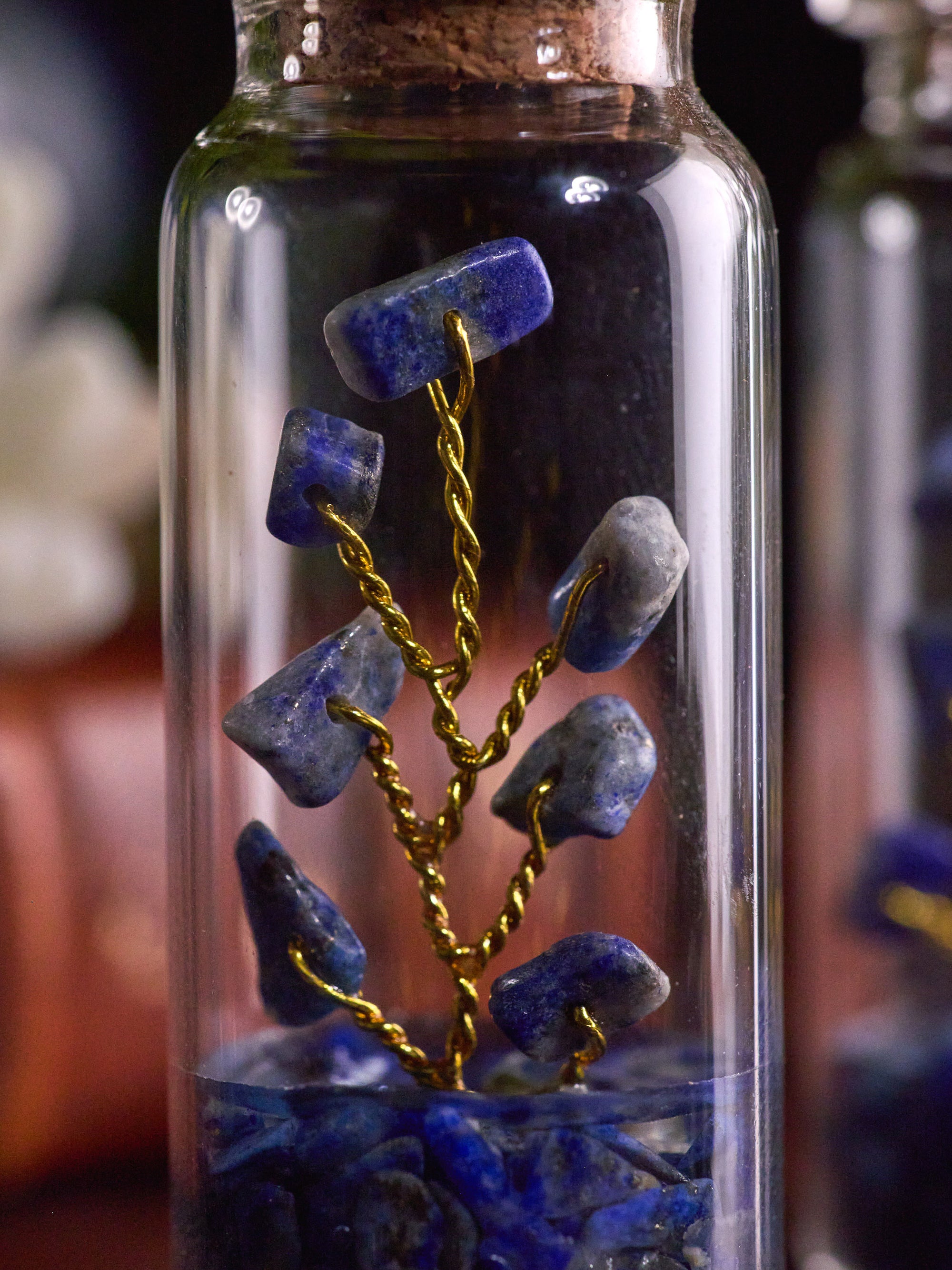 Semi-precious Gemstone - Lapis Lazuli Bottle Tree - Set of 2