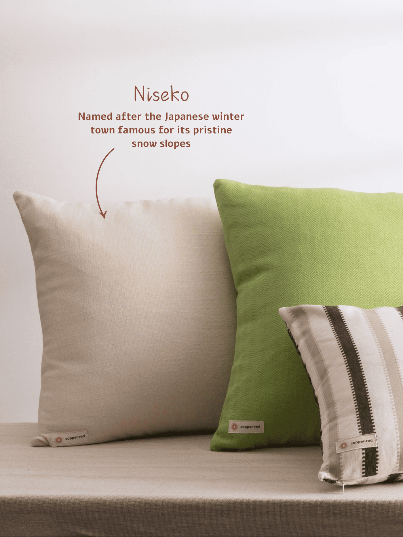 Niseko White Cotton Cushion Cover