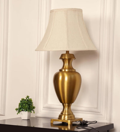 Trophy Brass Table Lamp, Antique Gold (27") – Bell Shade