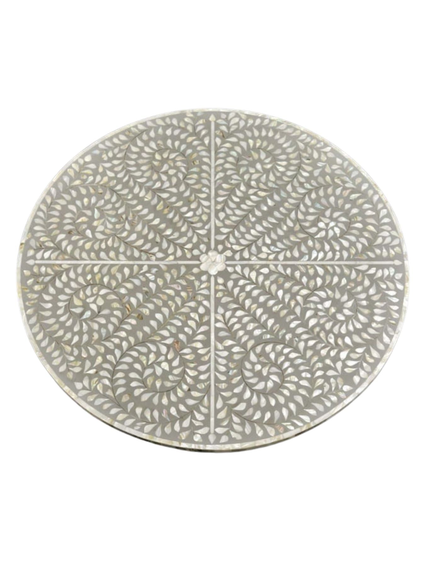 Trinity Mother of Pearl Inlay Round Coffee Table