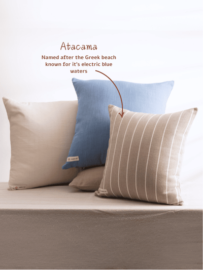 Atacama Brown & White Striped Cotton Cushion Cover