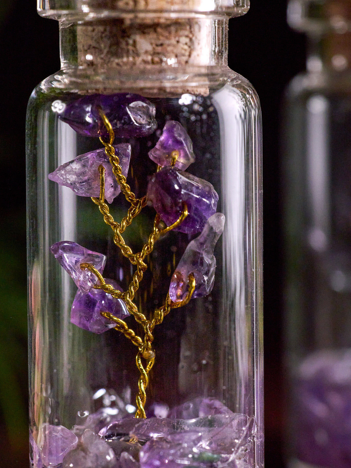 Semi-precious Gemstone - Amethyst Bottle Tree - Set of 2