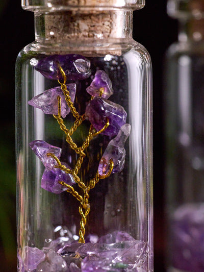 Semi-precious Gemstone - Amethyst Bottle Tree - Set of 2
