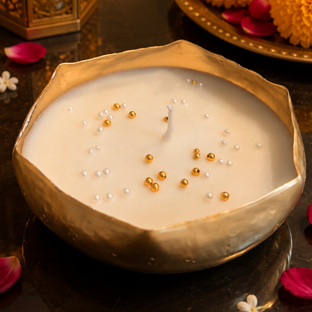 Swarn Utsav White & Gold Festive Gift Basket - https://artecasa.in/