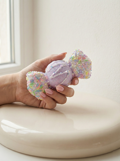 Pastel Pink & Lavender Candy Christmas Ornaments (Set of 4)