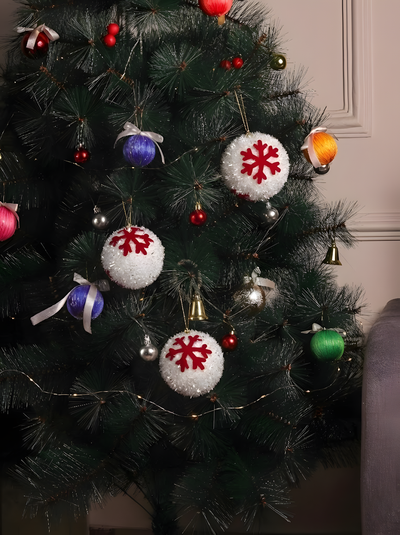 Frosted Snowball Christmas Ornaments (Pack of 3)