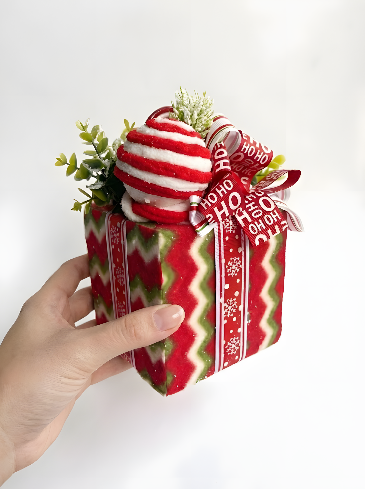 Decorative Christmas Box For Mantel and Shelf