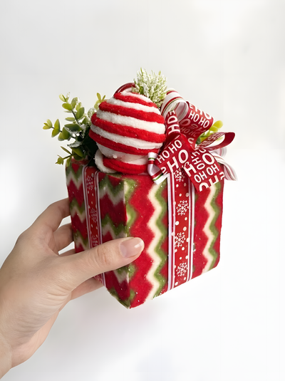 Decorative Christmas Box For Mantel and Shelf