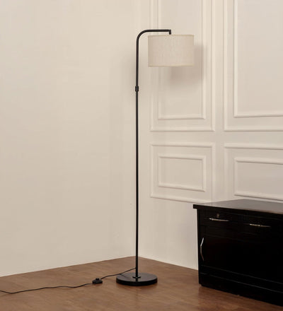 Black Arc Floor Lamp (6 ft) – Drum Shade
