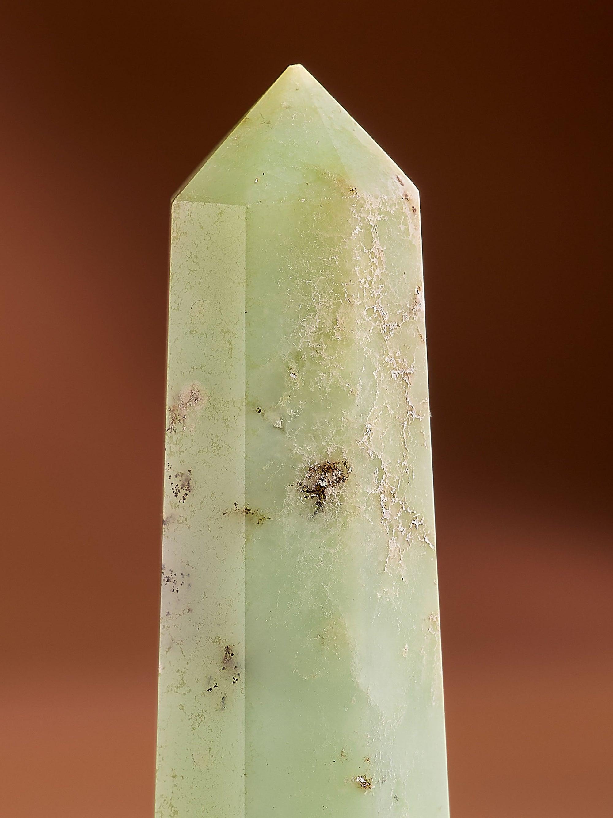 Semi-precious Gemstone - Chrysoprase Obelisk