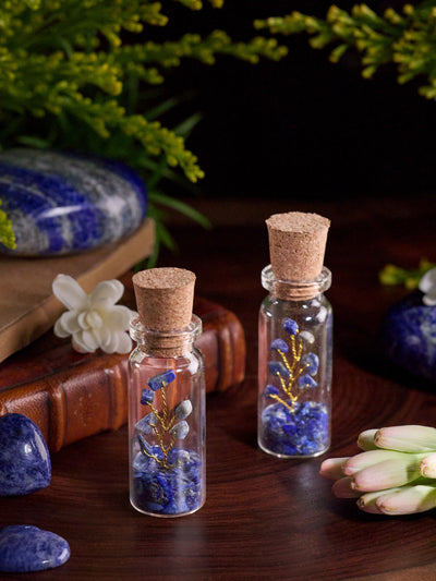 Semi-precious Gemstone - Lapis Lazuli Bottle Tree - Set of 2