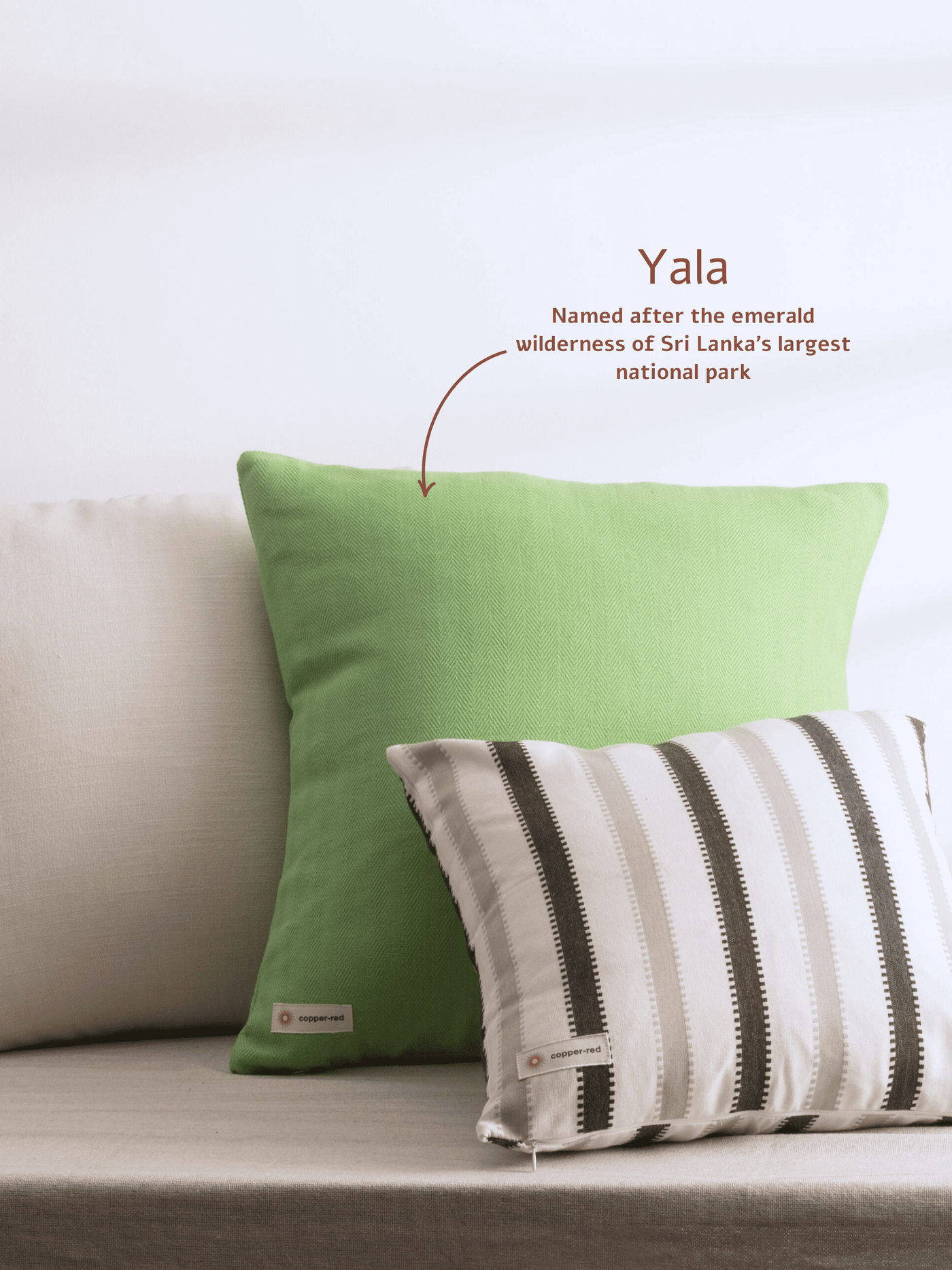 Yala Light Green Cotton Cushion Cover