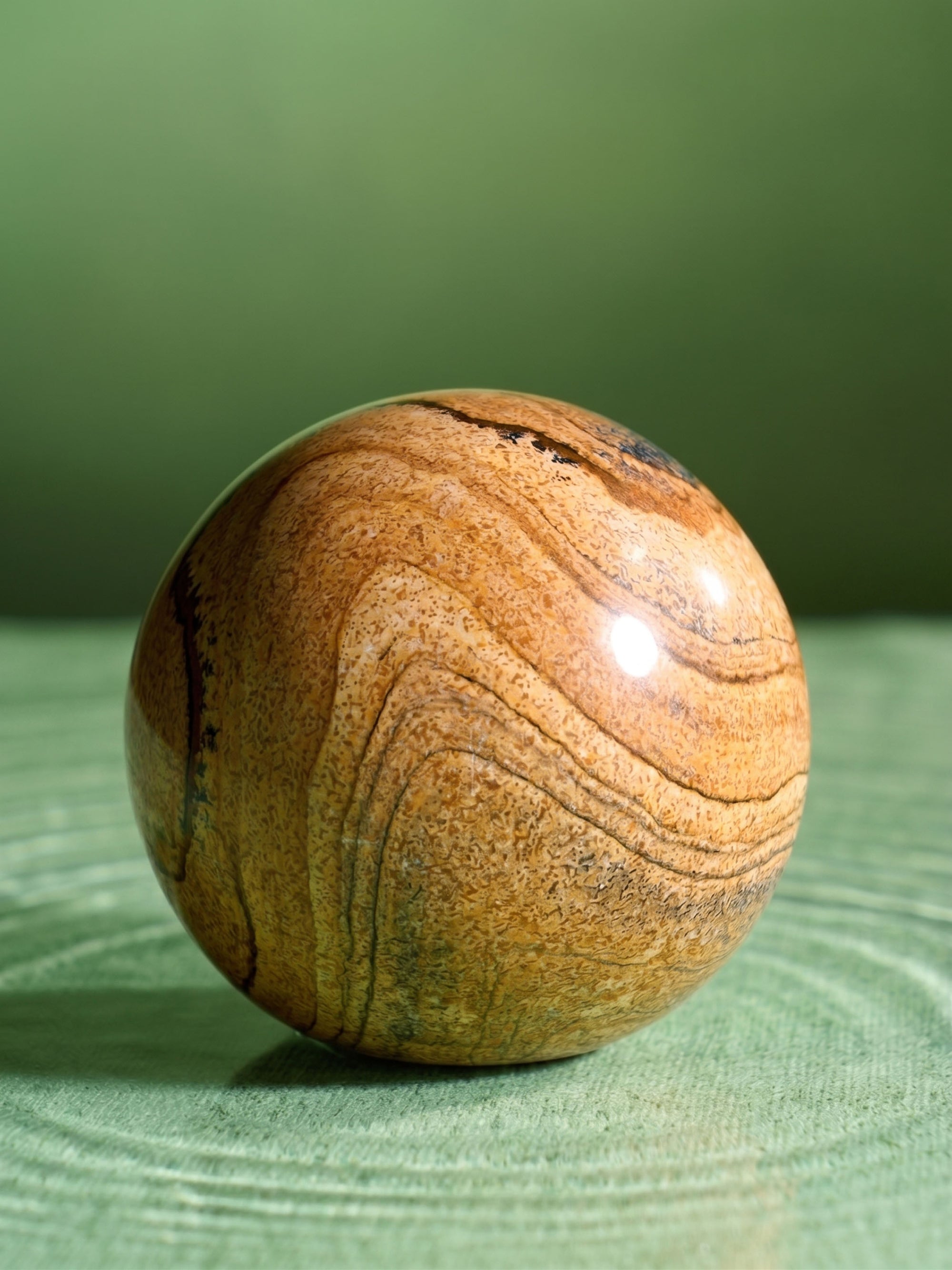 Semi-precious Gemstone - Picture Jasper Sphere