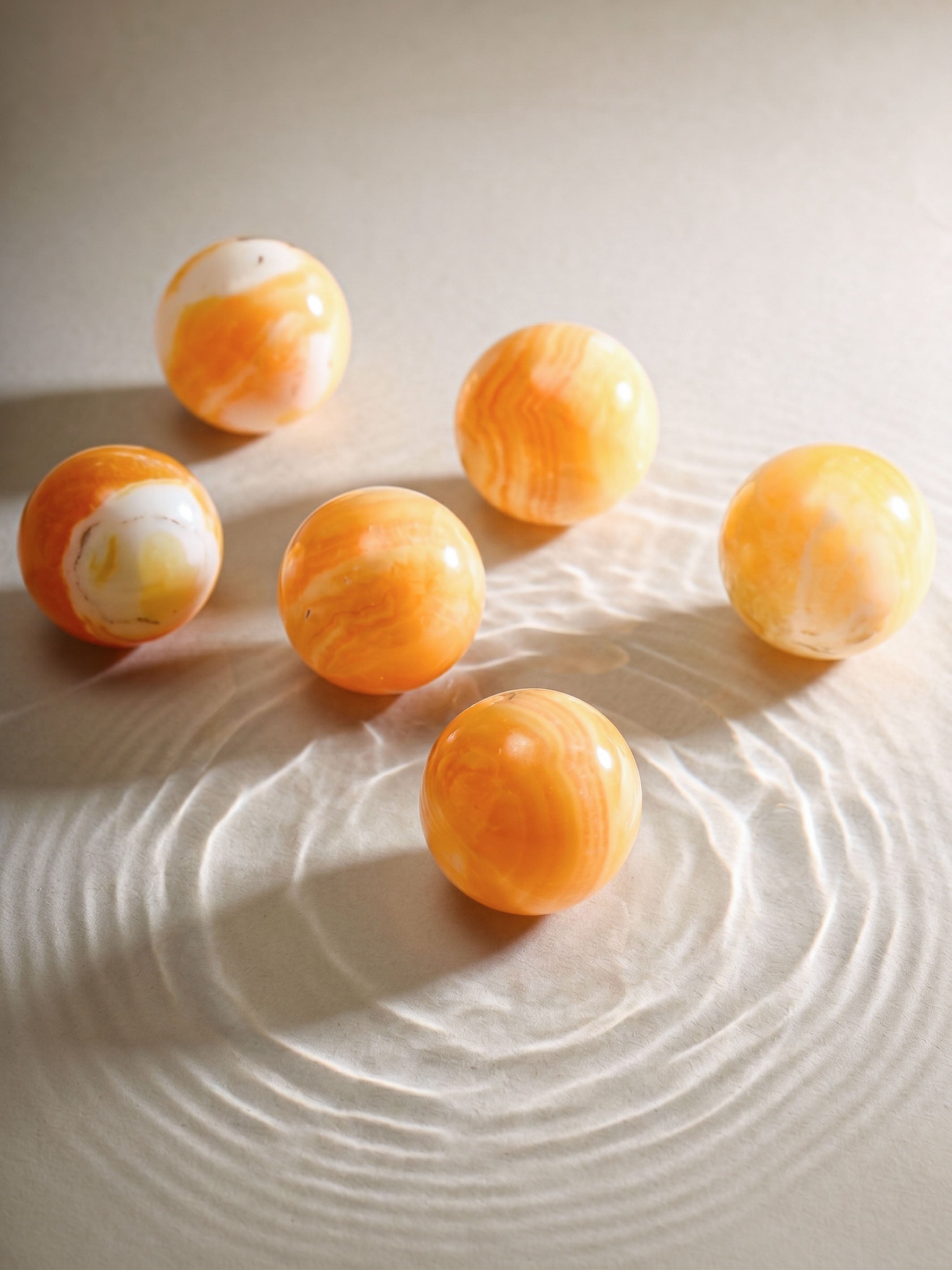 Semi-precious Gemstone - Orange Calcite Sphere