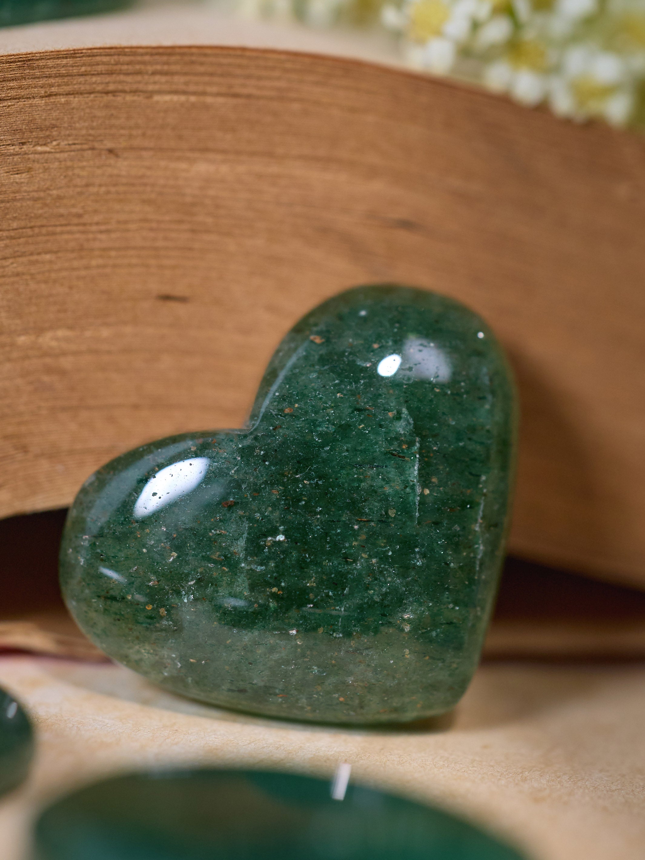 Semi-precious Stone - Moss Agate Heart