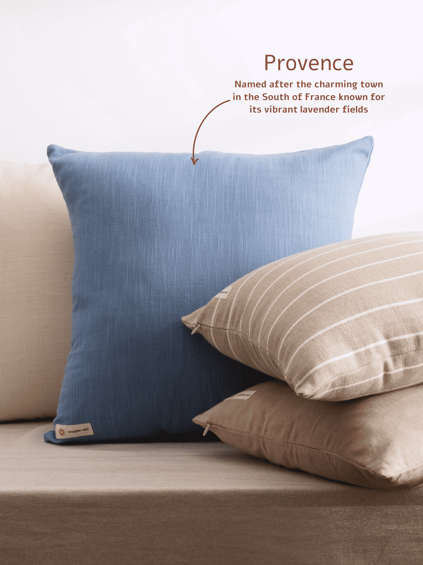 Provence Pastel Blue Cotton Cushion Cover