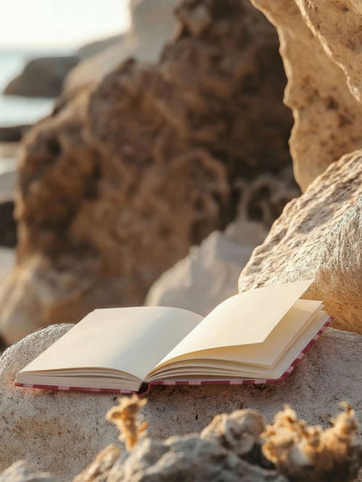 Handcrafted with Pink & Red Stripes A5 Journal Diary