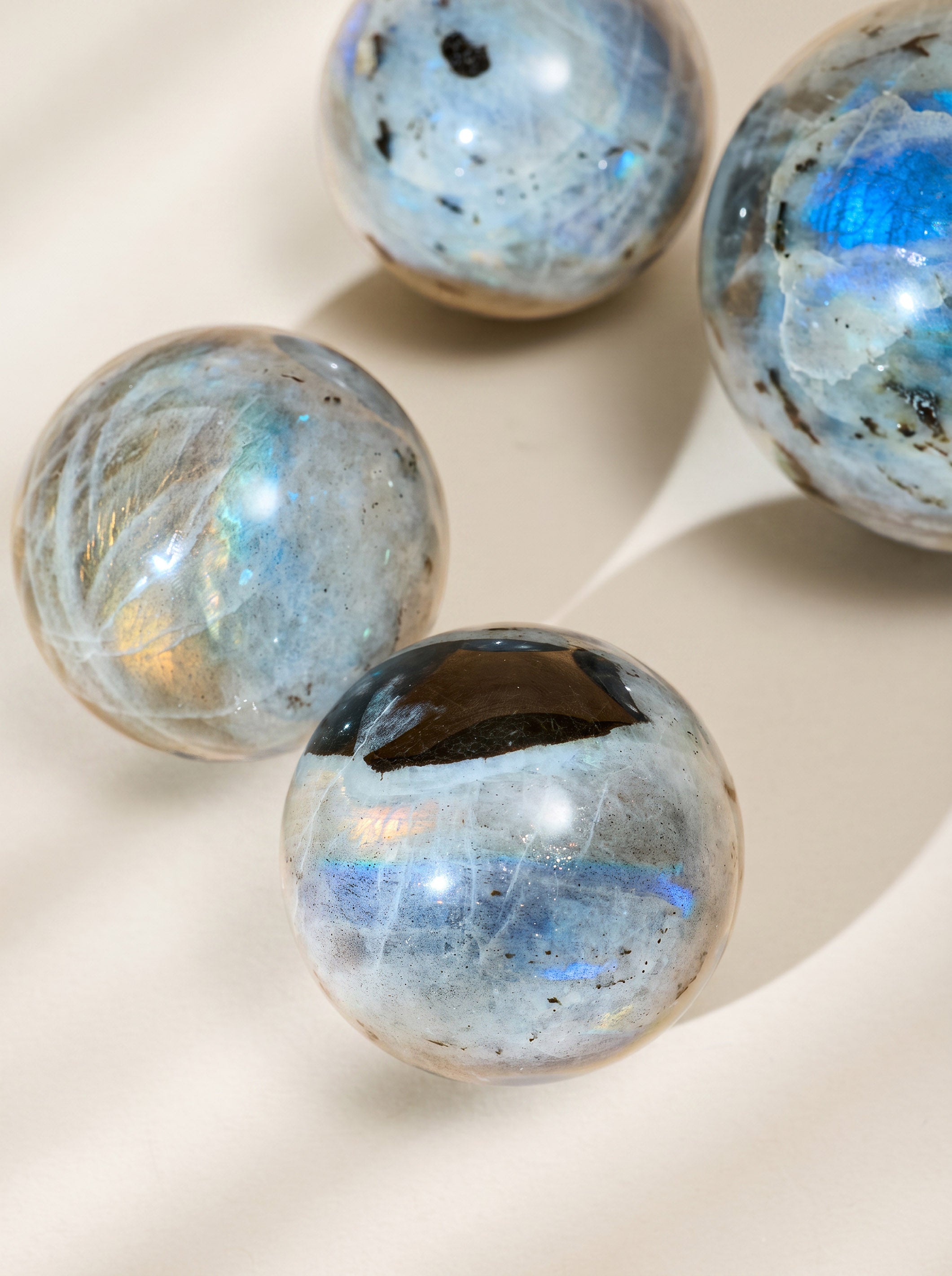 Semi-precious Gemstone - White Labradorite Sphere