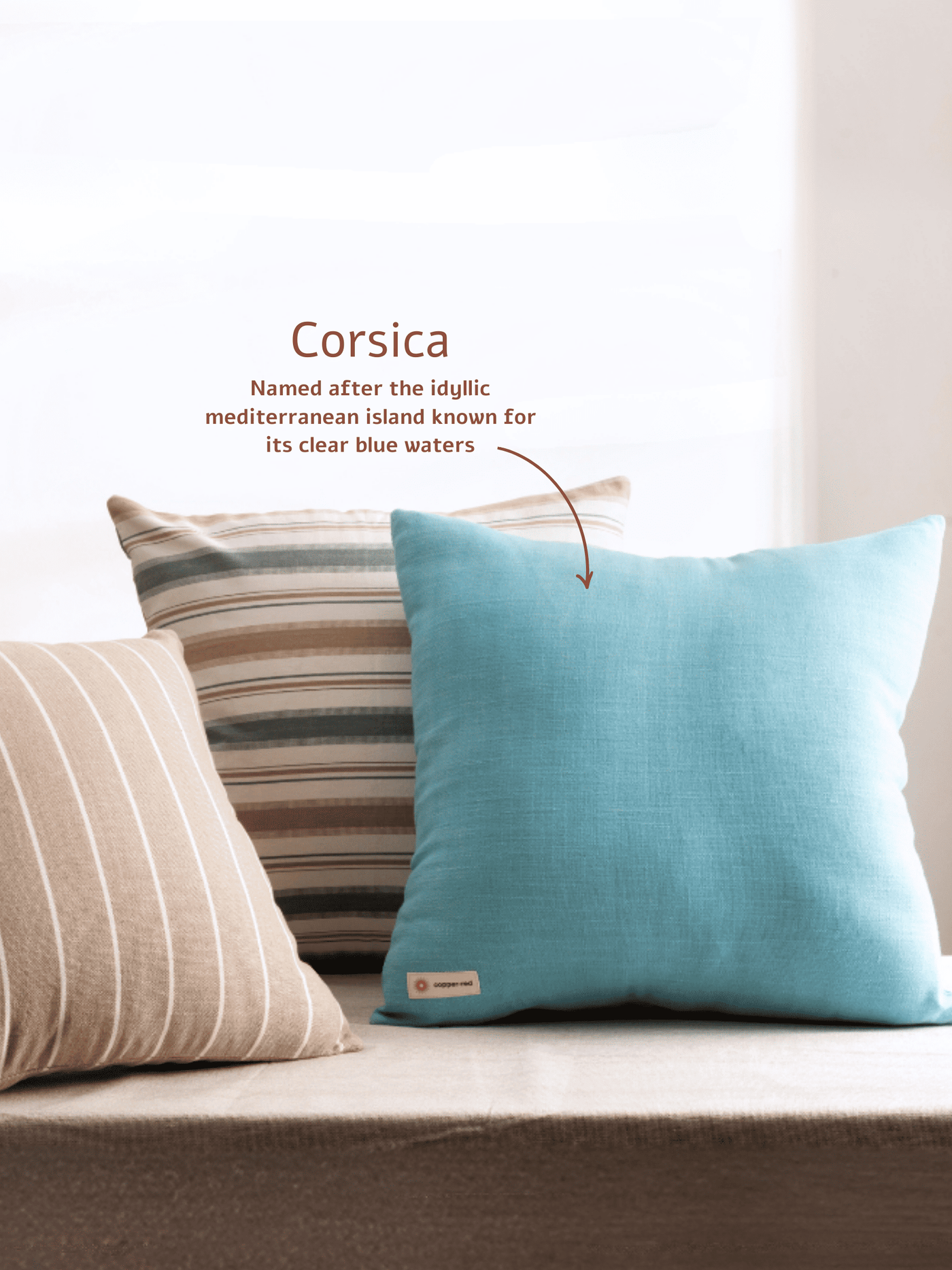 Corsica Powder Blue Cotton Cushion Cover