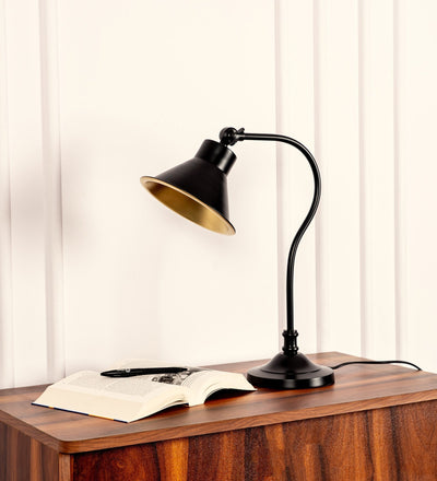 Curved Study Desk Lamp, Black – Adjustable Head