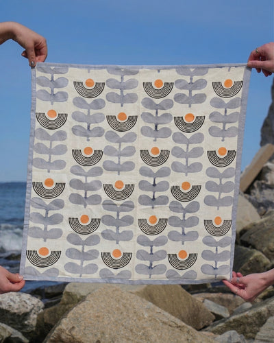 Cotton Square Scarf - Mid Modern Floral