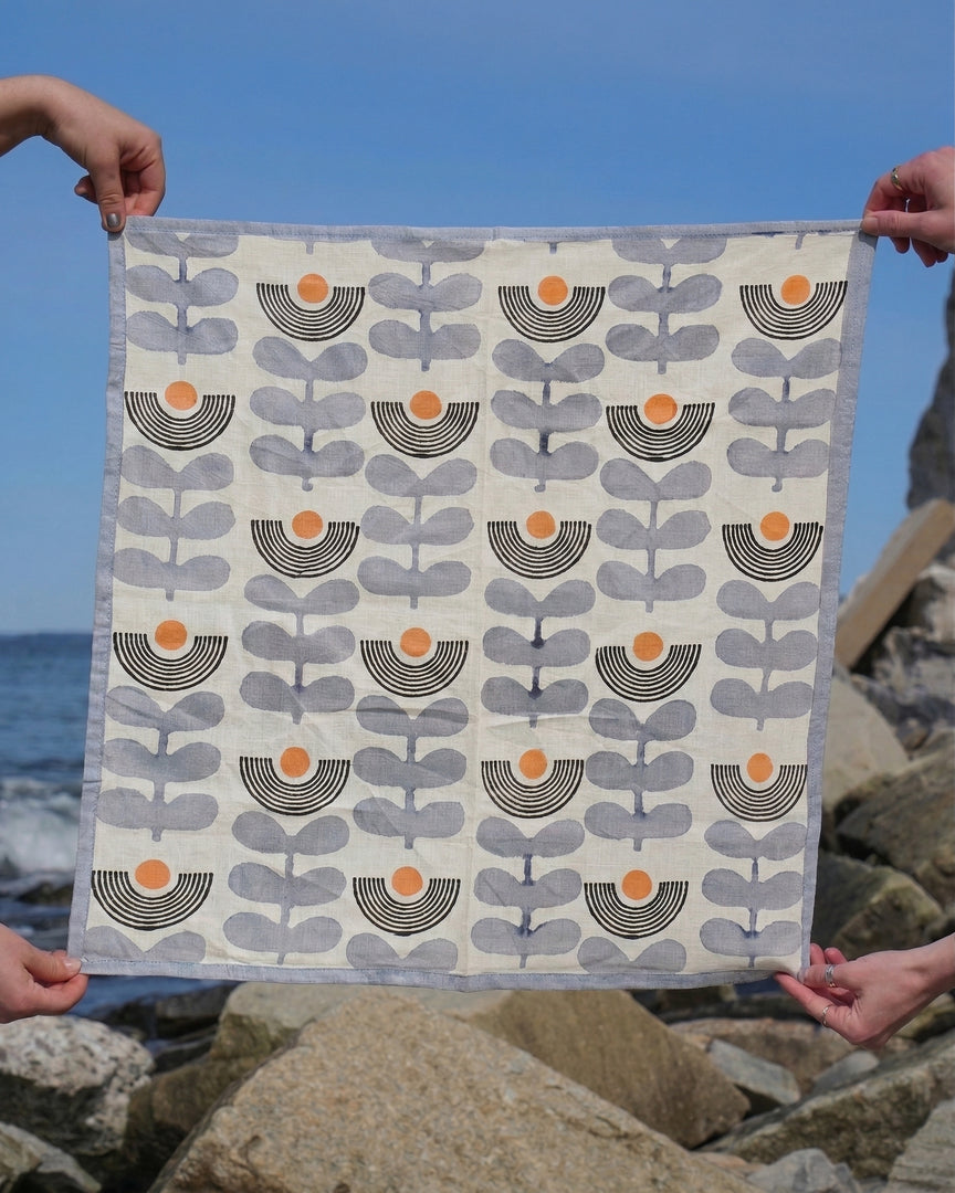 Cotton Square Scarf - Mid Modern Floral