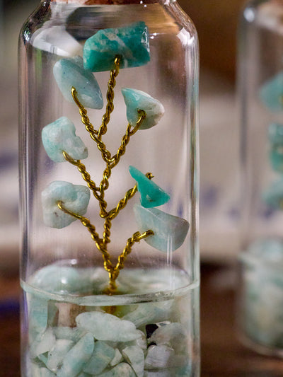 Semi-precious Gemstone - Amazonite Bottle Tree - Set of 2