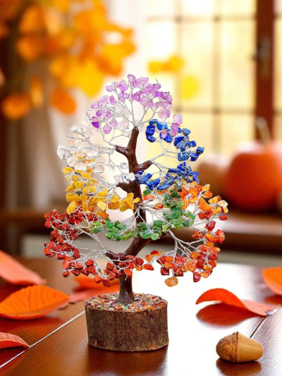 300 Beads 7 Chakra Crystal Tree with Natural Healing Gemstones