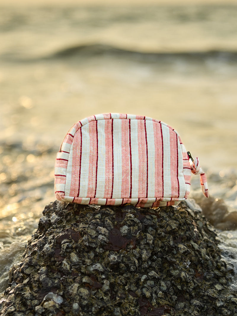 Sustainable Quilted Cotton Travel Pouch | Rosé Classic Organiser
