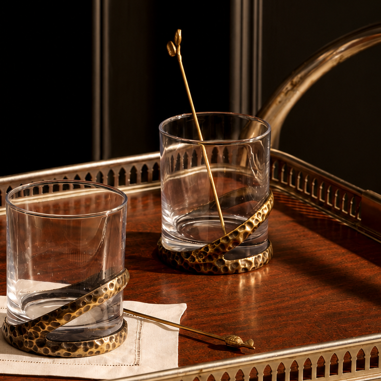 RAPHAEL – HANDMADE WHISKEY GLASS (ANTIQUE)