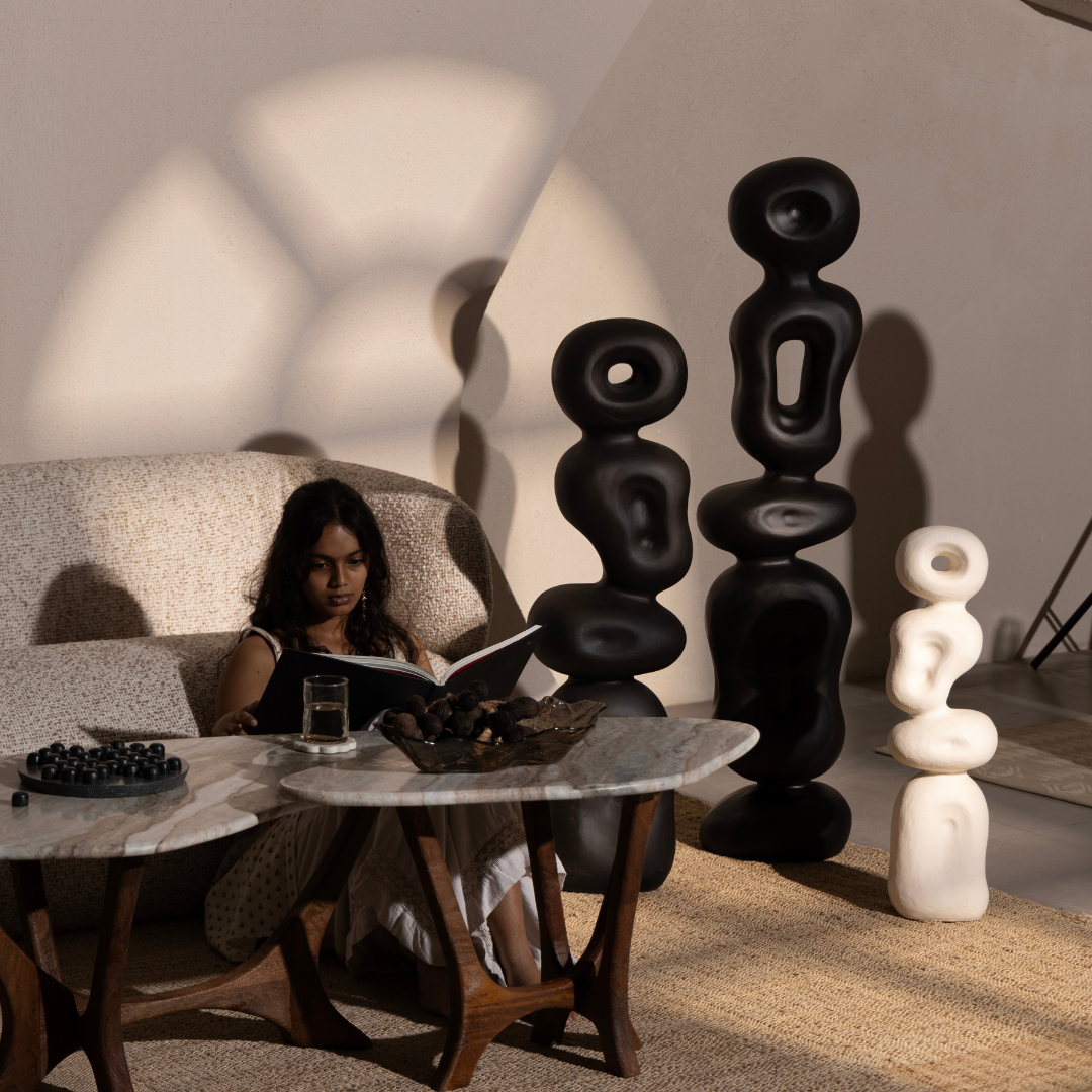 Grande Ren Organic Sculpture - Charcoal