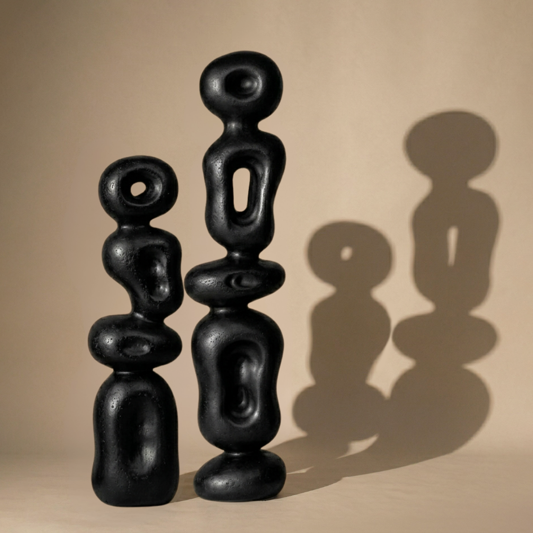 Grande Ren Organic Sculpture - Charcoal