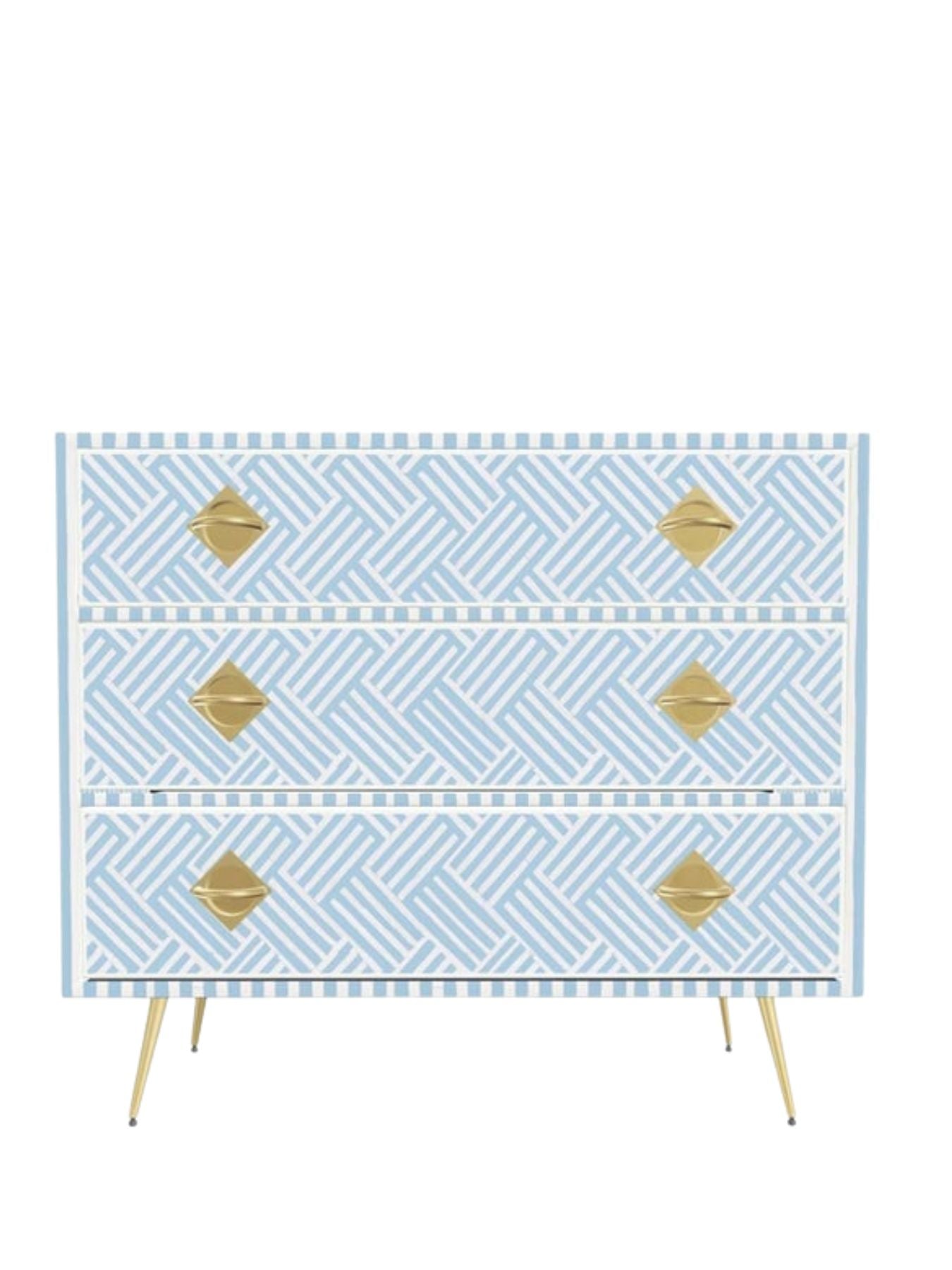 Inlay Chest of Drawers - Chevron